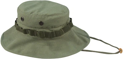 Olive Drab Vintage Vietnam Military Rip-Stop Boonie Hat - Image 1 of 2