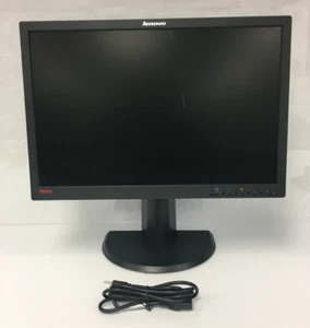 Lenovo L2240pwD 22" Wide LCD Monitor VGA DVI 45J7651 W/Power Cord & Stand - Picture 1 of 17