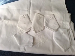 Leinen Tischdecke mit 8 Servietten  - Bild 1 von 1