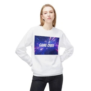 Unisex Midweight Softstyle Fleece Game Over Crewneck Sweatshirt - Picture 1 of 33