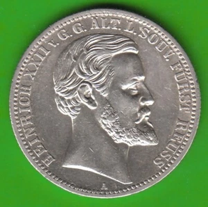 Silver Coin Reuss Older Line 2 MARK 1892 Nearly Vf Pretty Rare nswleipzig - Picture 1 of 3