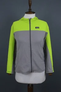 Patagonia Green and Gray Full Zip Hooded Outdoor Hiking Fleece Jacket Size L - Picture 1 of 16