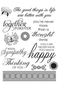 Ultimate Crafts Clear Stamp Set - Ooh La La Collection - Happy Lives Vintage - Imagen 1 de 2