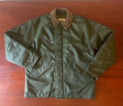 Vintage USN Deck Jacket Mens S fits like Med Green Extreme Cold Weather Military - Image 1 of 4
