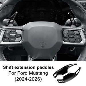 Shift Paddle Steering Wheel Trim Black Aluminum Alloy For Ford Mustang 2024-2026 - Picture 1 of 9