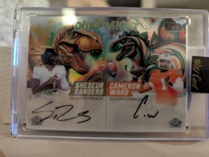 2024 Wild Card Alumination Dino-Might Shedeur Sanders Cameron Ward Dual Auto 1/1 - Picture 1 of 4