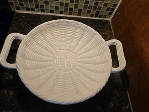 Vintage Bresolin große italienische Korbgeflecht Griff Platte/Schale - Bild 1 von 6
