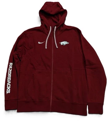 Nike Arkansas Razorbacks Club Polar Cremallera Completa Sudadera con Capucha para Hombres XL Foto 1 de 4