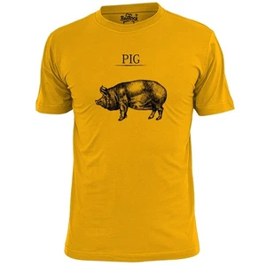 Mens Hand Drawn Pig Sketch T Shirt Porker Sow - Picture 1 of 5