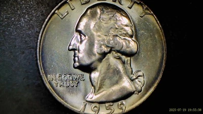 1959 25C Washington Quarter Beautiful Gold Toning - Image 1 of 4