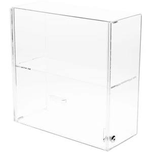 Plymor Acrylic Locking Case w/ Sliding Back, 1 Shelf, 16.5" H x 16.25" W x 7" D - Picture 1 of 1
