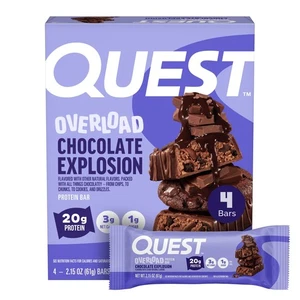 Quest Overload 20G Barretta Proteica, Aroma Esplosione Cioccolato, Alto Contenuto Proteico, Basso Su - Foto 1 di 12