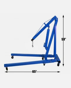 2 Ton Tonne Engine Crane Stand Hoist lift Jack Hydraulic Folding Blue - Picture 1 of 5
