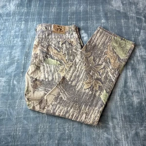 Duxbak Pants Mens Actual 39X30 Realtree Camo Hunting Jeans Vtg - Picture 1 of 15