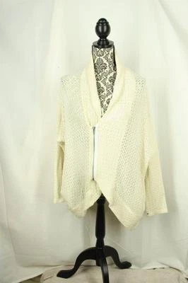 Cárdigan Suéter Anthropologie Dolan Talla M Marfil Gran Tamaño Cremallera Frontal Cocoon Foto 1 de 4