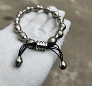 1 X Pulsera bola cuentas titanio puro cadena mano cuentas hombre 10 mm - Imagen 1 de 4