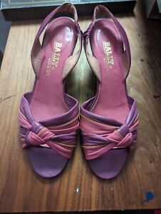 Bally Vintage Pink & Purple Sandals With Heels With Box!