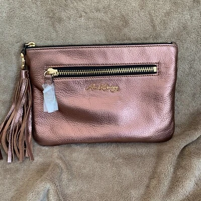 Aimee Kestenberg Women's Florence Metallic Copper Leather Pouch Tassel Handbag - Image 1 of 4