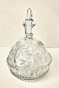 Vintage Anna Hutte Handcrafted Crystal Trinket Box & Lid Rare,West Germany 6.5" - Picture 1 of 12