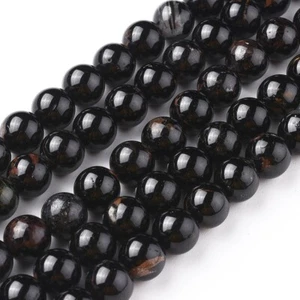 lot de 24 perles 8 mm en tourmaline noire naturelle - Imagen 1 de 2