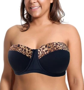 Women's Strapless Bra Seamless Plus Size 46D Balconette Bra - Picture 1 of 5