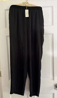 NUEVO CON ETIQUETAS Pantalones Pantalones Vintage MARISA CHRISTINA CLASSICS Negro Satinado GRANDES AÑOS 80 Foto 1 de 4