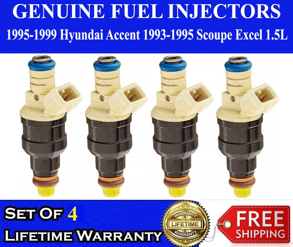 Модернизированные 4 топливные форсунки для 95–99 Hyundai Accent 93–95 Scoupe Excel 1,5 - Изображение 1 из 1