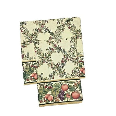 Set 3 Handmade Vintage Valances by Cranston Fruit Chintz Pattern Floral Print - Image 1 of 4