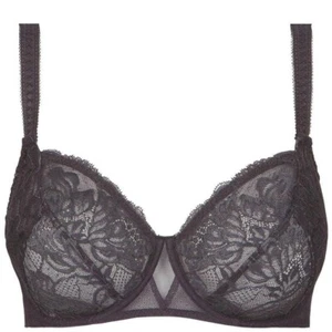 Simone Perele Spitzen Bügel-BH Gr.75F UK 34E Promesse 12H321 Antrazit Vollschale - Picture 1 of 6