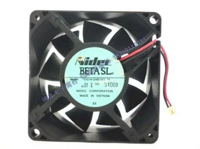 Genuine NIDEC  D07A-24B1S1 01 7025 0.07A 70*70*25MM 24V 2 wire inverter fan - Image 1 of 4