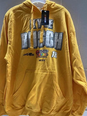 Kyle Busch # 18 Nascar M &M Pullover Hoodie Men's Large Cover