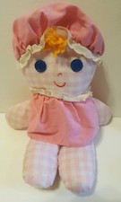 Fisher Price 420 Lolly Rattle Doll Pink Gingham 1975 p3