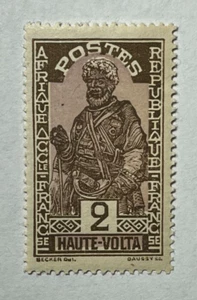 French Upper Volta / Haute Volta Scott 44 Stamp - Warrior 1928 (Mint) 48_42 - Picture 1 of 1