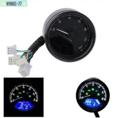 LCD Digital Gauge Motorcycle Odometer Speedometer Tachometer 12000RPM  Universal — 第 1/4 张图片