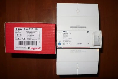 DISJONCTEUR DIFFERENTIEL BRANCHEMENT EDF 4 POLE 10/30A 500mA LEGRAND 401010 BACO - Photo 1/4
