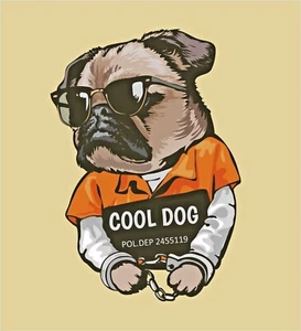 BULLDOG COOL PRISONER DIE CUT +CAR DECAL STICKER DESIGN6Y LAMINATED FREE STICKER - Picture 1 of 1