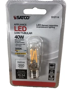 SATCO 3.5 Watt 40W Equivalent Appliance LED Bulbs #S12114 E17 Base - Picture 1 of 6