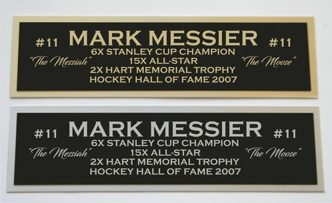 Mark Messier nameplate for signed autographed hockey jersey photo puck or item Cover