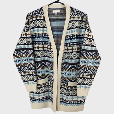 Lucky Brand Aztec Sweater Cardigan Women's Size Medium Tribal Knit Long-Sleeve - Image 1 of 4