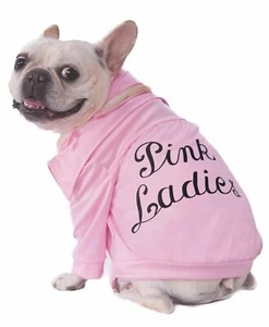 Pink Ladies Jacket Grease Movie 50's Fancy Dress Halloween Dog Cat Pet Costume - Picture 1 of 10