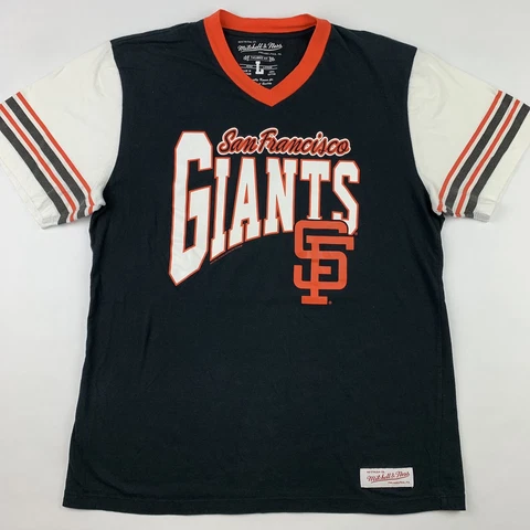 Mitchell & Ness San Francisco SF Giants V-Neck Womens Large Tailored Fit Cover