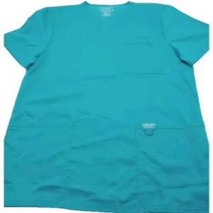 Cherokee Scrub Top Teal Workwear Mens Size S Style #WW670 New With Tags - Picture 1 of 8