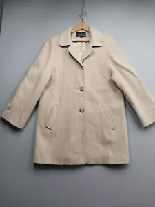 London Fog Tan Wool Peacoat Womens Size 14 Lined Collared Single Breasted Jacket - Picture 1 of 7
