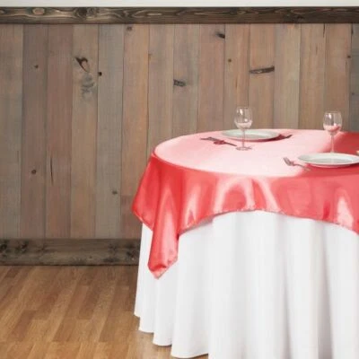1/5/10/20 pk 60x60 in. Square Satin Overlay Seamless Wedding Party Catering Sale - Image 1 of 4