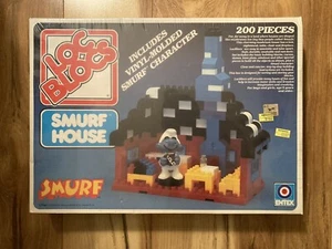 Vintage New Unopened Loc Blocs Smurf House 1982 Toy 80’s Entex - Picture 1 of 8
