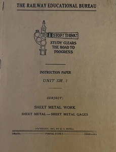 The Railway Educational Bureau Sheet Metal Work Gages Instruction Paper SM 1 - Picture 1 of 4