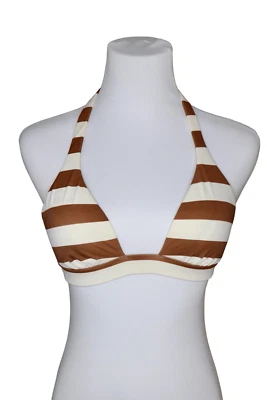 Victoria's Secret Blanco Marrón Halter Push Up Bikini Sujetador de Natación Top Talla Pequeña Foto 1 de 4