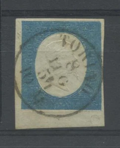 SARDEGNA 1854 20C. CELESTE N.8a US. CERT. - Imagen 1 de 1