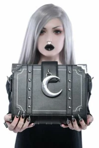 Bolso de Mano Killstar Myth Crescent Luna Tachuelas Libro de Hechizos Gótico Punk Bruja KSRA001042 - Imagen 1 de 5