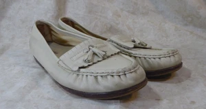 Zapatos Softspots Para Mujer De Colección Beige Sin Cordones Mocasines Borlas Zapatos Talla 10M - Imagen 1 de 10